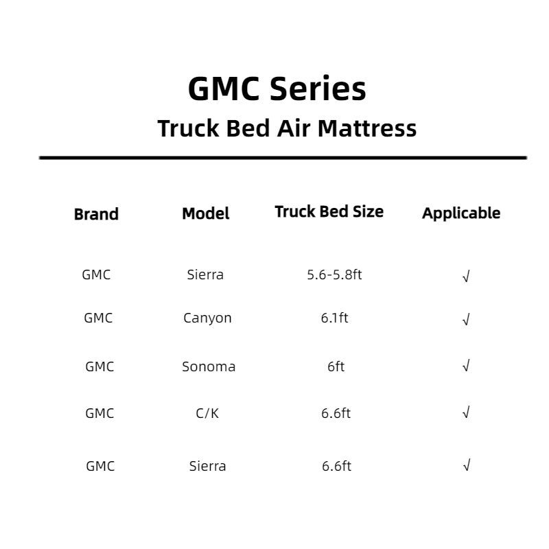 DikaSun GMC 5.5-5.8ft | 6-6.5ft Truck Bed Air Mattress
