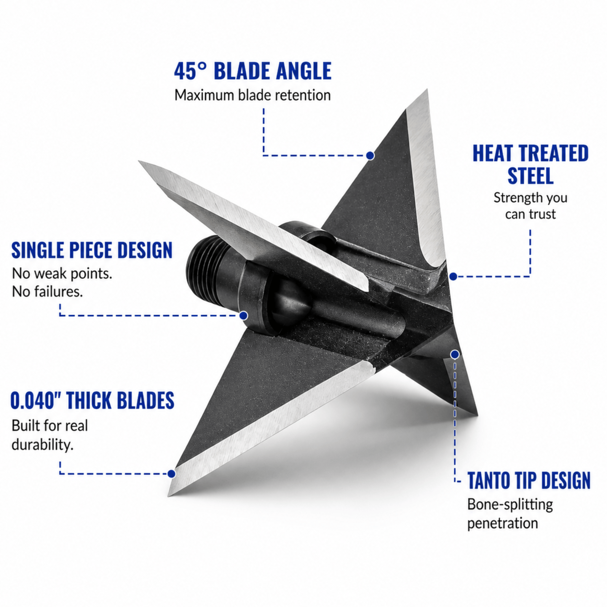 TOTA | 125 grain XL broadhead | 1-3/16-inch solid | fixed blade