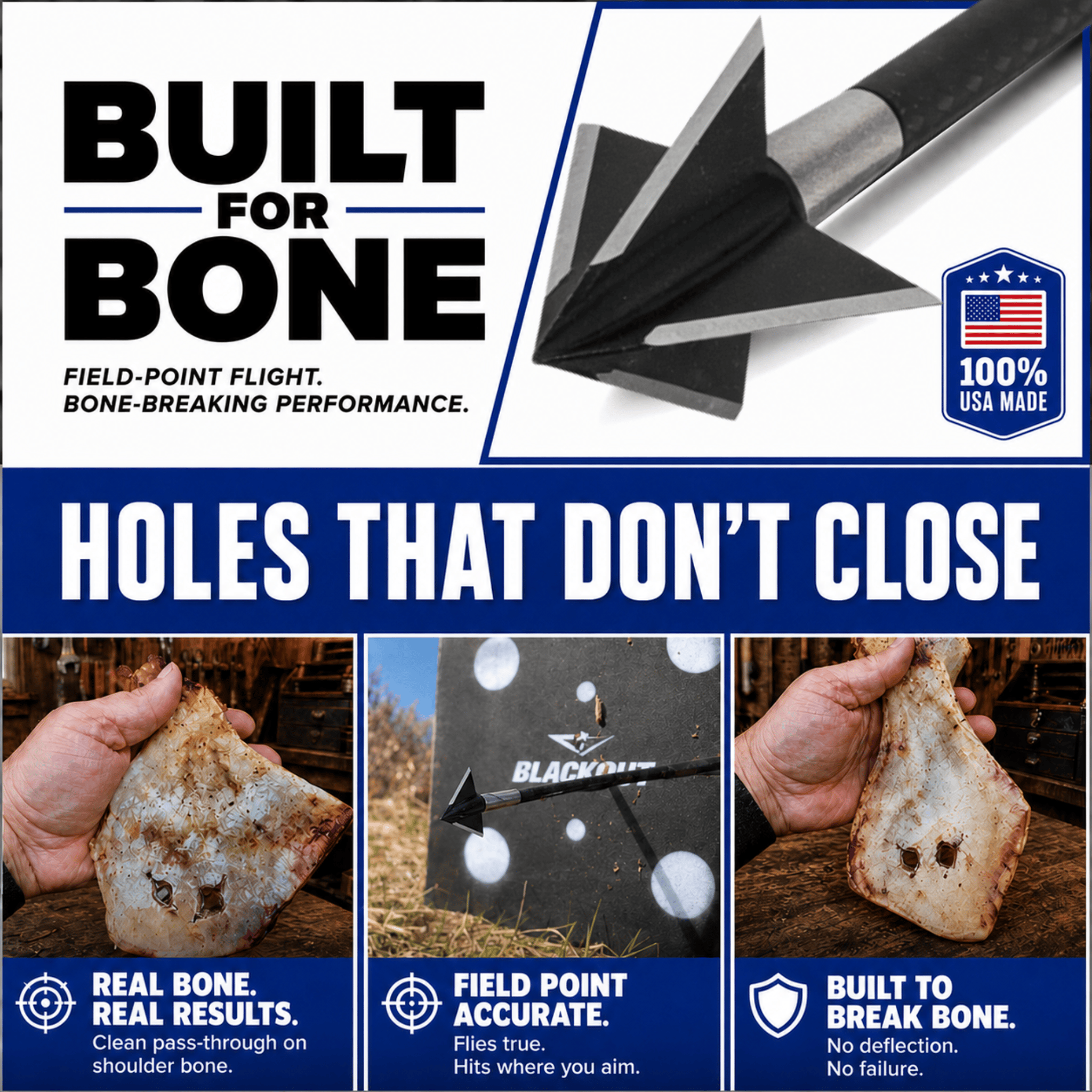 TOTA | 125 grain XL broadhead | 1-3/16-inch solid | fixed blade