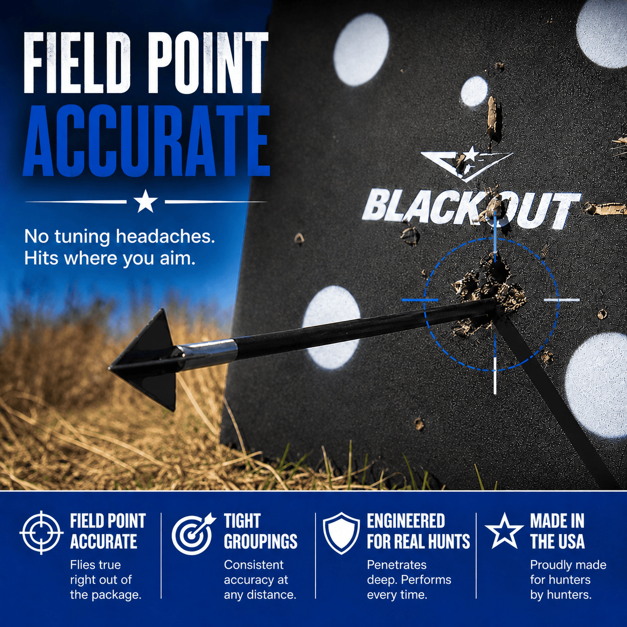 TOTA | 150 grain broadhead | 1-inch solid | fixed blade